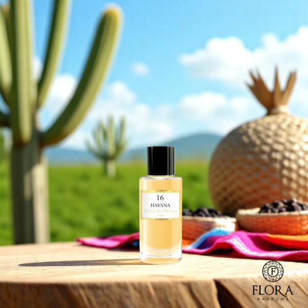 Havana N°16 de Collection Prestige est une eau de parfum orientale unisexe mêlant tabac sucré, vanille et bois chauds dans un sillage enveloppant et raffiné. Inspirée de l’élégance cubaine, cette fragrance évoque les salons feutrés et les soirées sensuelles.