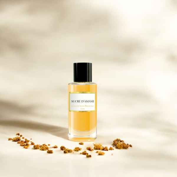 Eau de parfum pour homme et femme - Sucre d’Amami - 20ml - Collection Prestige paris Description Découvrez l'Eau de Parfum Sucre d'Amani de la collection Prestige, Paris, une fragrance exquise conçue pour séduire aussi bien les hommes que les femmes. Plongez dans une aventure olfactive envoûtante qui vous transportera dans les souvenirs doux de votre enfance, tout en embrassant l'élégance et le raffinement contemporain. Sucre d'Amani s'ouvre sur une base solide d'accord vanille, apportant une profondeur chaleureuse à cette composition parfumée. Les notes de canne à sucre se mêlent habilement à un rêve floral, poudré, et vanillé, où l'accord orchidée apporte une touche de séduction à l'ensemble. Les notes olfactives de Sucre d'Amani de la collection Prestige, Paris sont une symphonie olfactive captivante : Notes de tête : Une explosion gourmande de caramel, de chocolat et de framboise crée un départ irrésistiblement sucré. Notes de cœur : Un souffle de notes florales blanches apporte une élégance florale et légère, équilibrant la douceur sucrée. Notes de fond : La vanille persistante vient couronner cette composition parfumée, laissant une empreinte sucrée et séduisante sur la peau. Sucre d'Amani de la collection Prestige, Paris, est bien plus qu'un simple parfum ; il est une expérience sensorielle qui fusionne le passé et le présent, l'innocence et la séduction.  Cette fragrance enchanteresse est le compagnon idéal pour ceux qui apprécient l'élégance, la douceur et la nostalgie. Osez vous laisser enivrer par cette fragrance, et laissez-vous emporter par le charme sucré de Sucre d'Amani. Notes Olfactives Notes de tête :  Caramel, Chocolat, Framboise Notes de coeur :  Note florale blanche Notes de fond :  Vanille